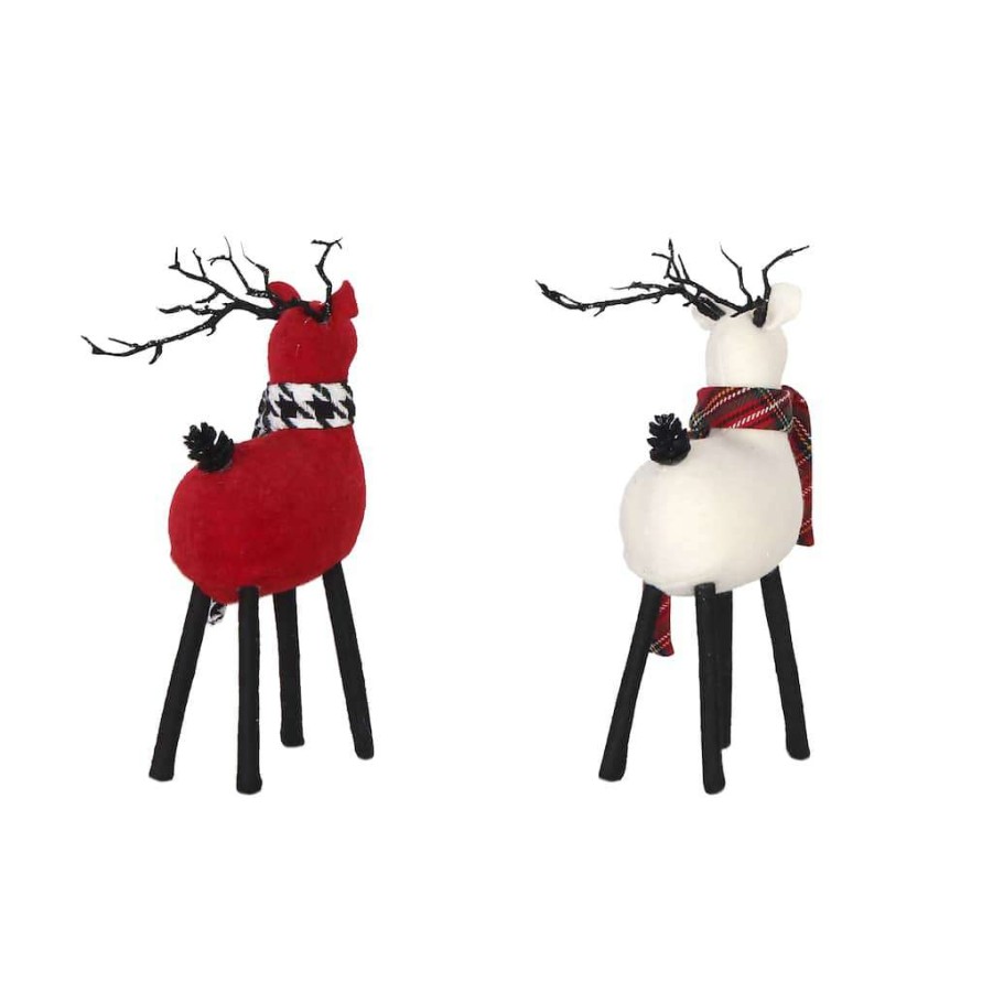 Mistletoe * | Outlet Assorted 11 Deer With Scarf Tabletop Accent By Ashland