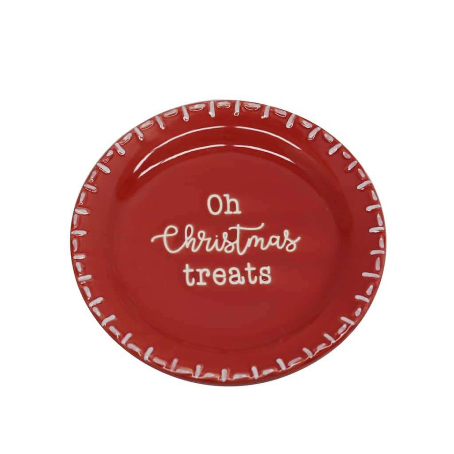 Mistletoe * | Outlet Assorted Tabletop Christmas Decor Plates By Ashland