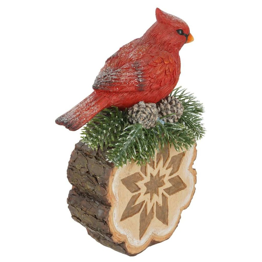 Christmas Cottage * | Discount 7.5 Cardinal On Stump Tabletop Accent By Ashland