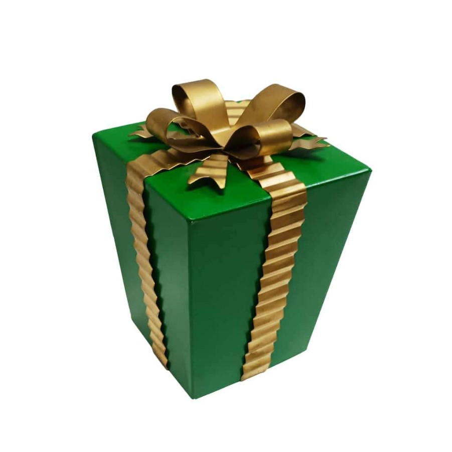 Mistletoe * | New Small Green Tabletop Gift Box By Ashland