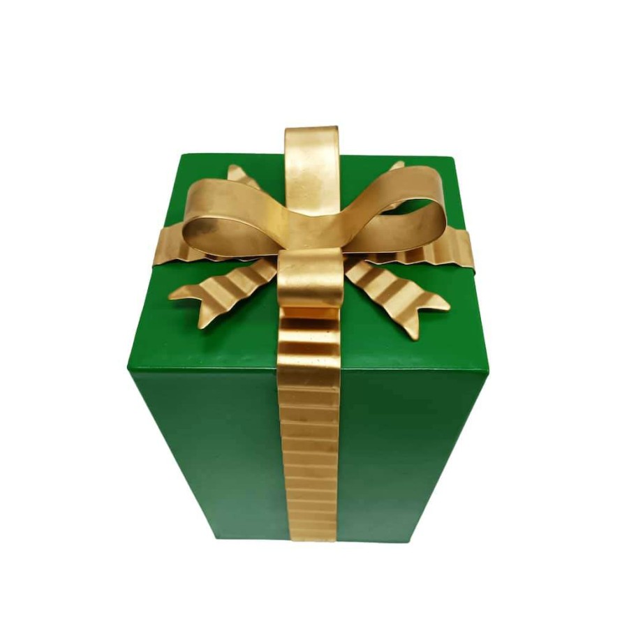 Mistletoe * | New Small Green Tabletop Gift Box By Ashland