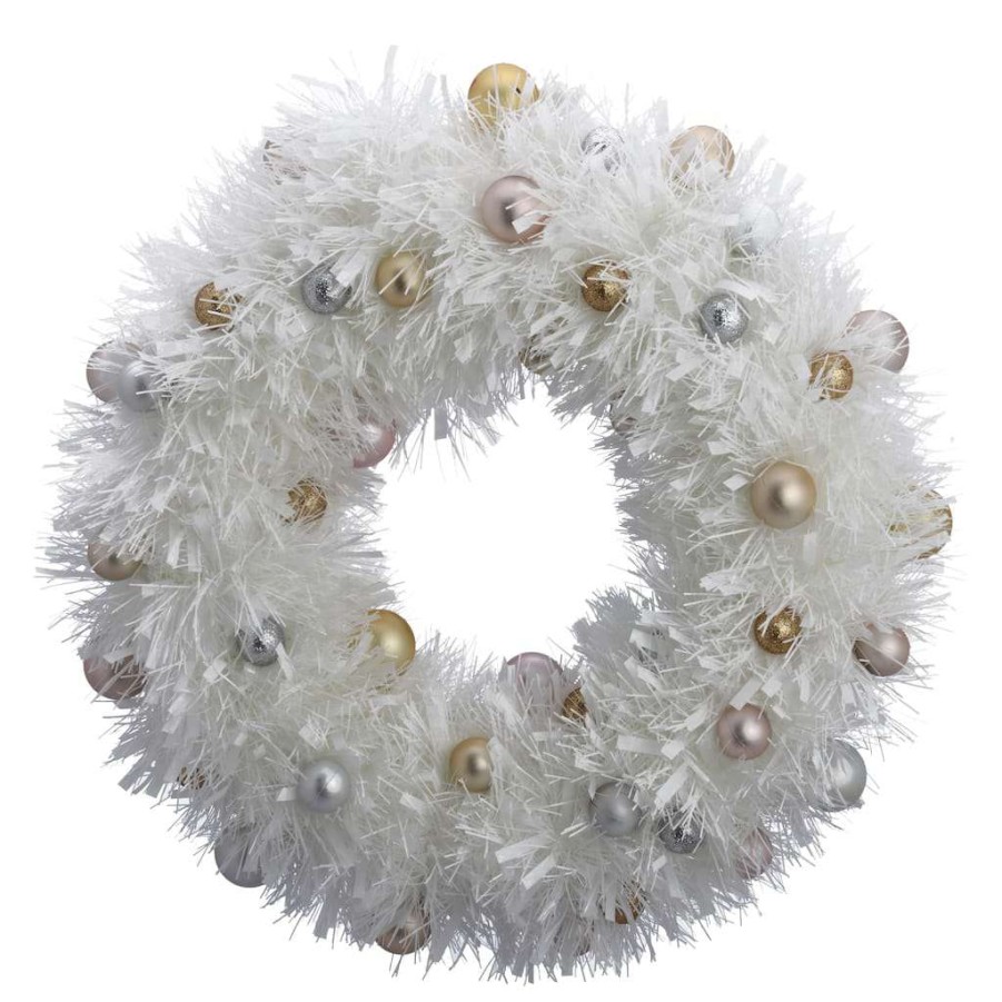 Holiday Romance * | Deals 19" Tinsel Wall Wreath By Ashland