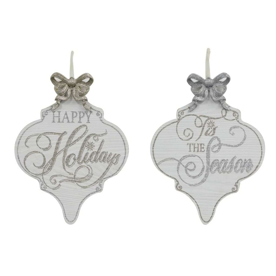 Holiday Romance * | Brand New Assorted Finial Wall Ornament Sign By Ashland