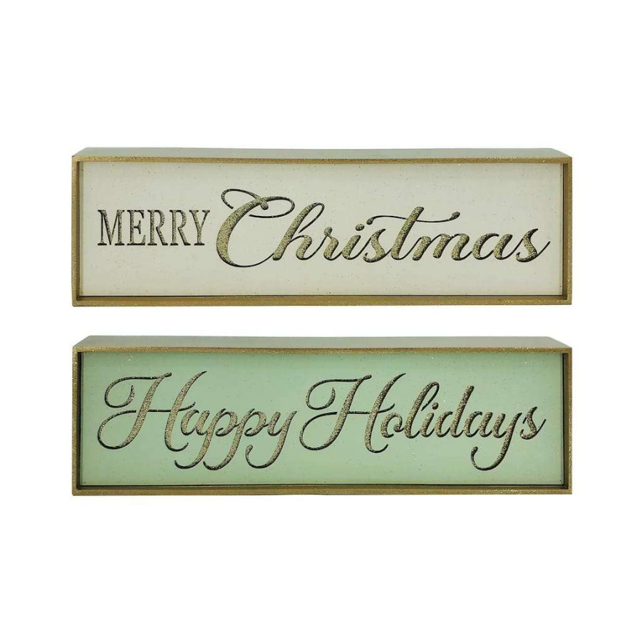 Holiday Romance * | Best Pirce Assorted 18 Holiday Sentiment Tabletop Sign By Ashland