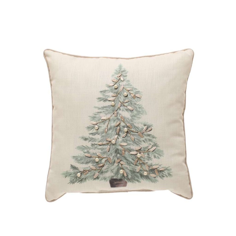 Holiday Romance * | Wholesale Embellished Tree Pillow By Ashland