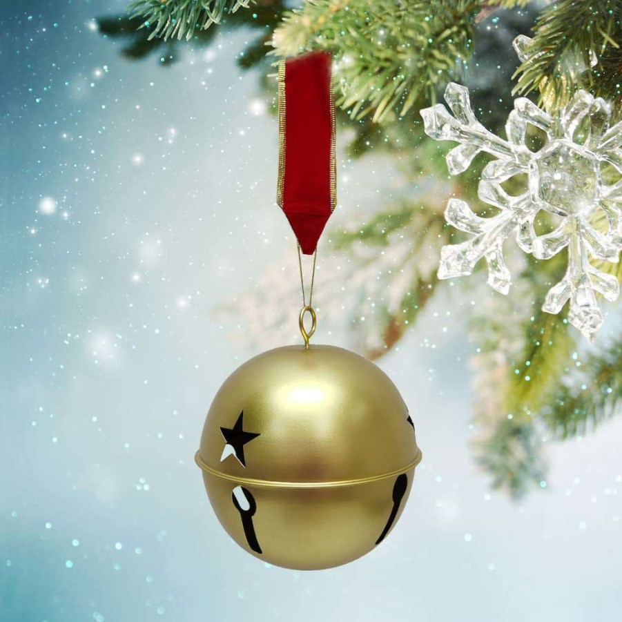 Mistletoe * | Deals 13 Gold Bell Wall Hanging By Ashland