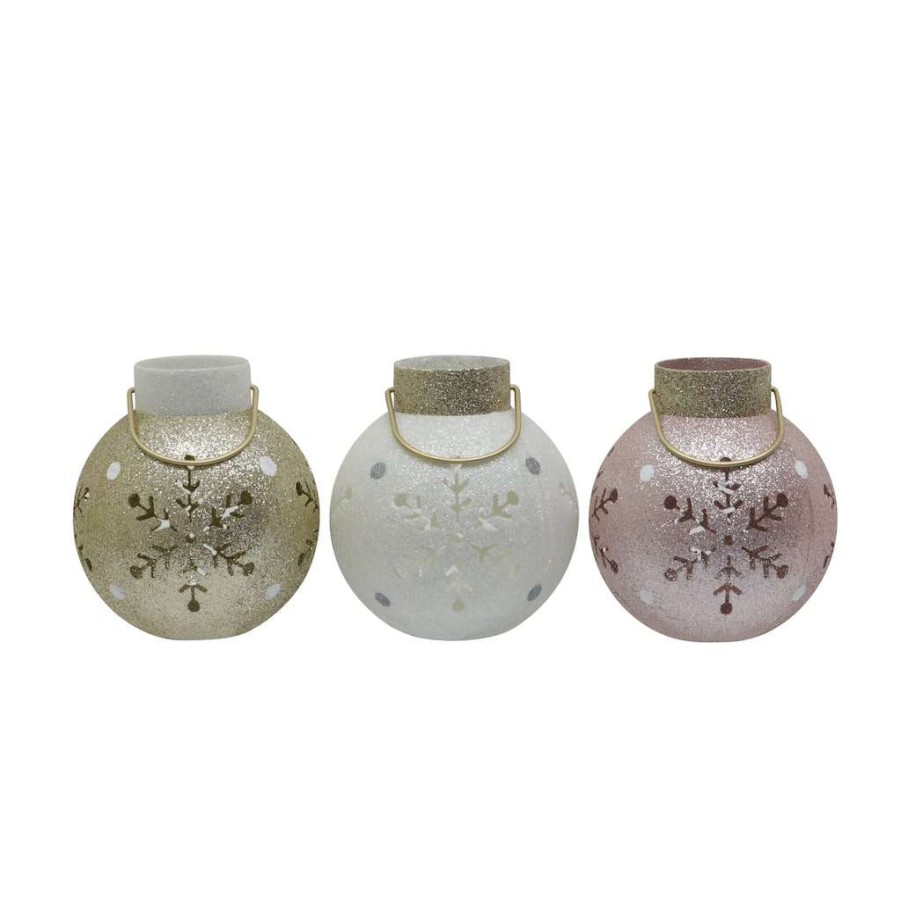 Holiday Romance * | Wholesale Assorted 5 Snowflake Candle Holder By Ashland