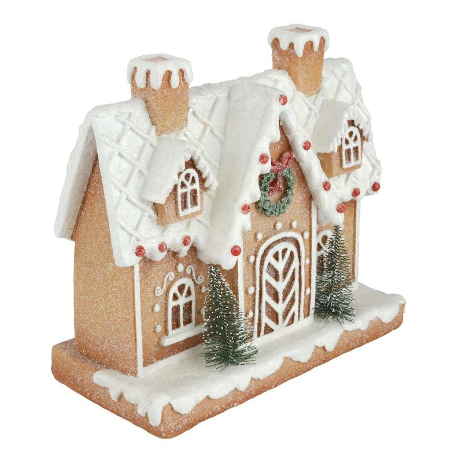 Christmas Cottage * | Flash Sale 8 Snowy Tabletop Gingerbread House By Ashland