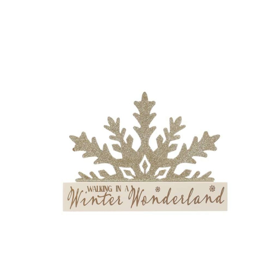 Holiday Romance * | Buy Assorted Snowflake Long Tabletop Sign By Ashland