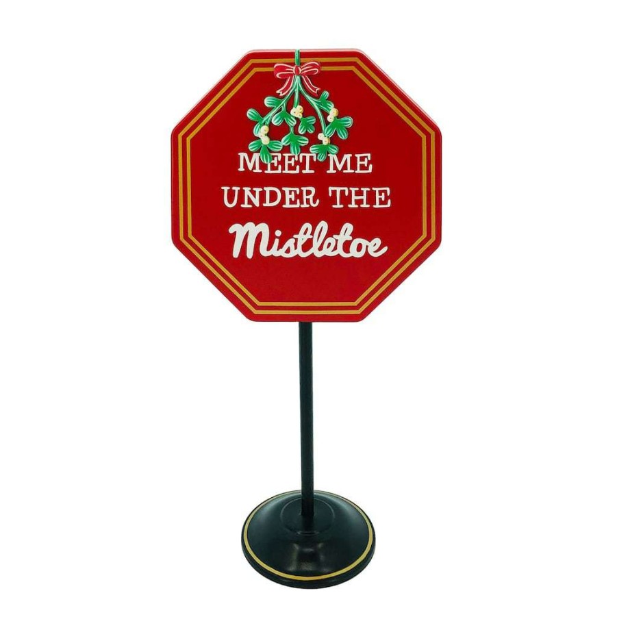 Mistletoe * | Budget 15.5" Mistletoe Post Stand Tabletop Decor By Ashland