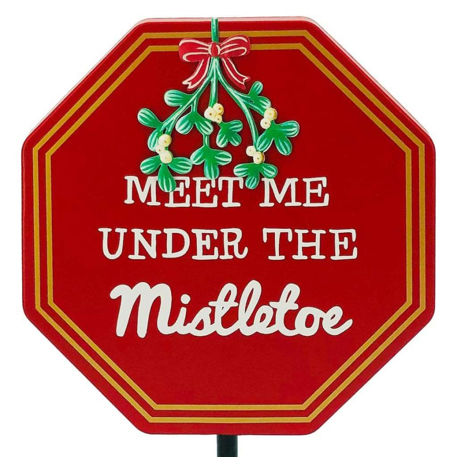 Mistletoe * | Budget 15.5" Mistletoe Post Stand Tabletop Decor By Ashland