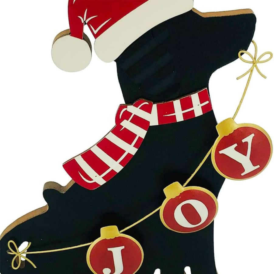 Mistletoe * | Best Deal 10" Christmas Dog With Joy Tabletop Decor By Ashland