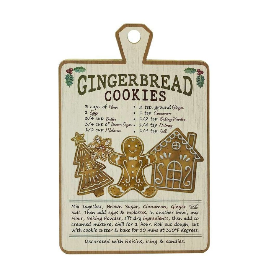 Christmas Cottage * | Wholesale Gingerbread Cookies Recipe Wall Hanging By Ashland