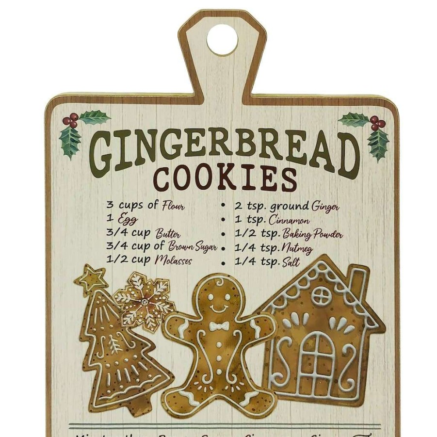 Christmas Cottage * | Wholesale Gingerbread Cookies Recipe Wall Hanging By Ashland