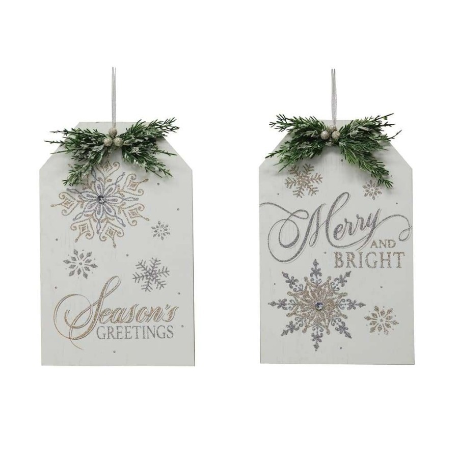 Holiday Romance * | Brand New Assorted Christmas Sentiment Wall Tag By Ashland