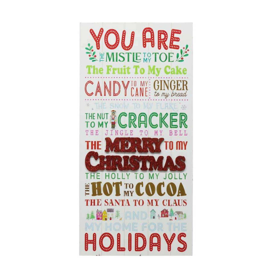 North Pole Journey * | Wholesale Merry Christmas Wall Sign By Ashland