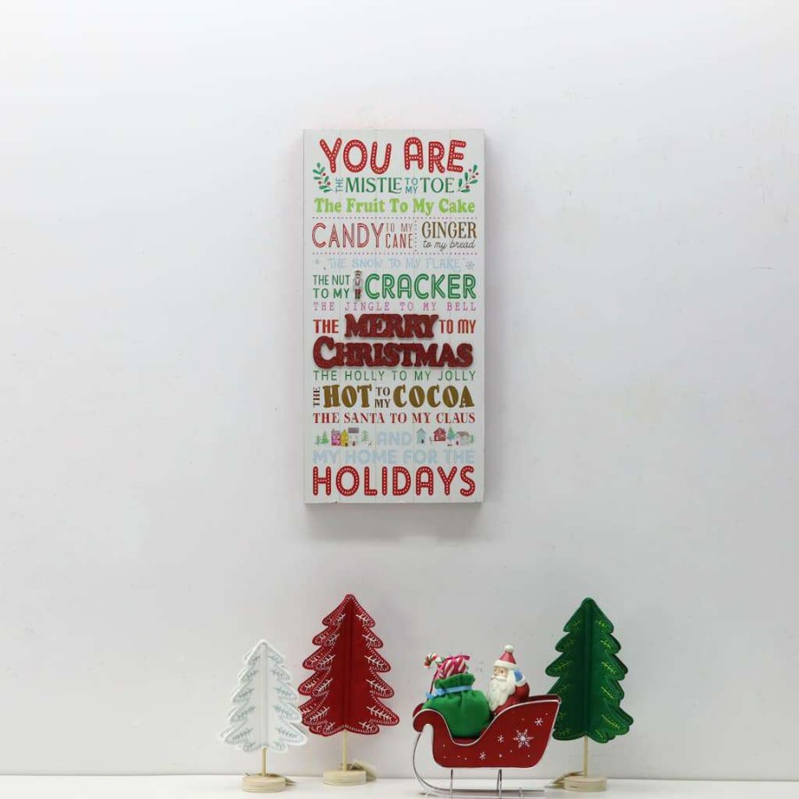 North Pole Journey * | Wholesale Merry Christmas Wall Sign By Ashland