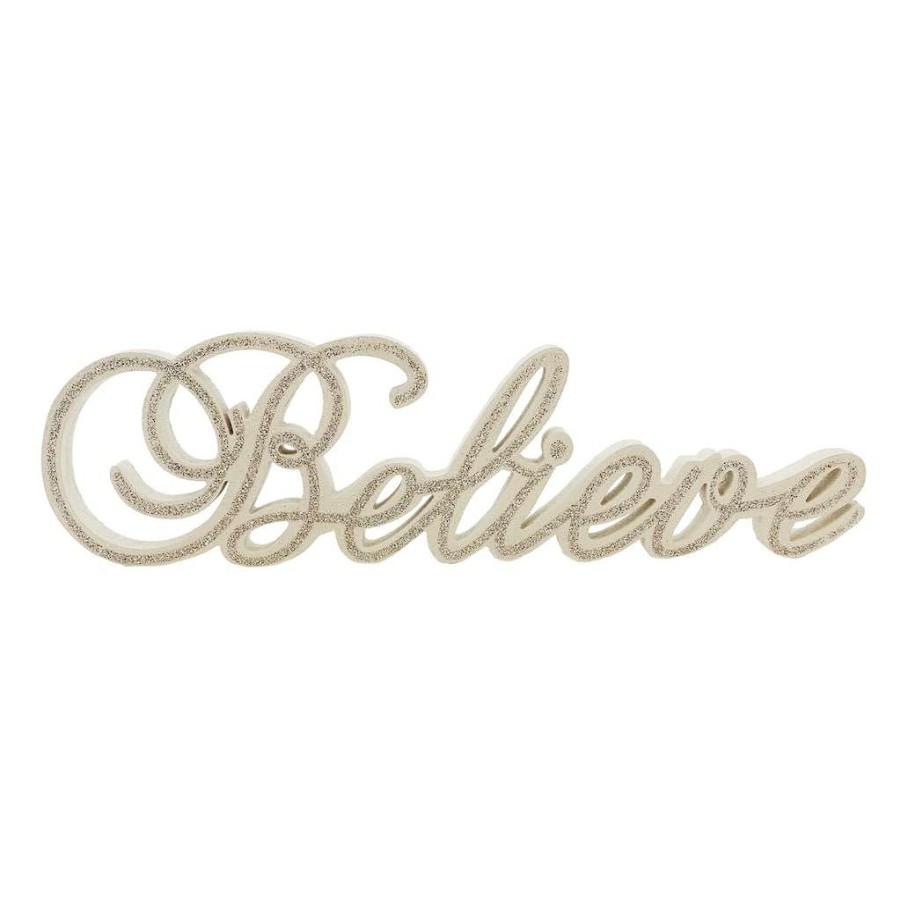 Holiday Romance * | Hot Sale 25 Glittery Believe Tabletop Sign By Ashland