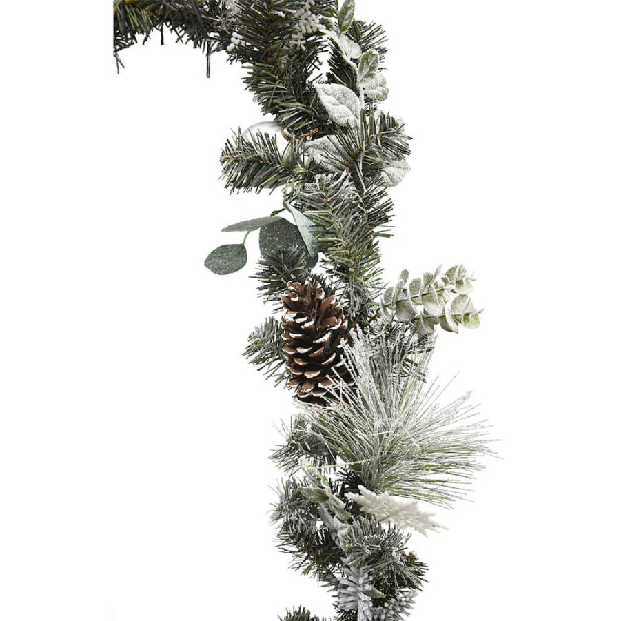 Christmas Garlands * | Deals 6Ft. Silver Ornament Pine Garland By Ashland