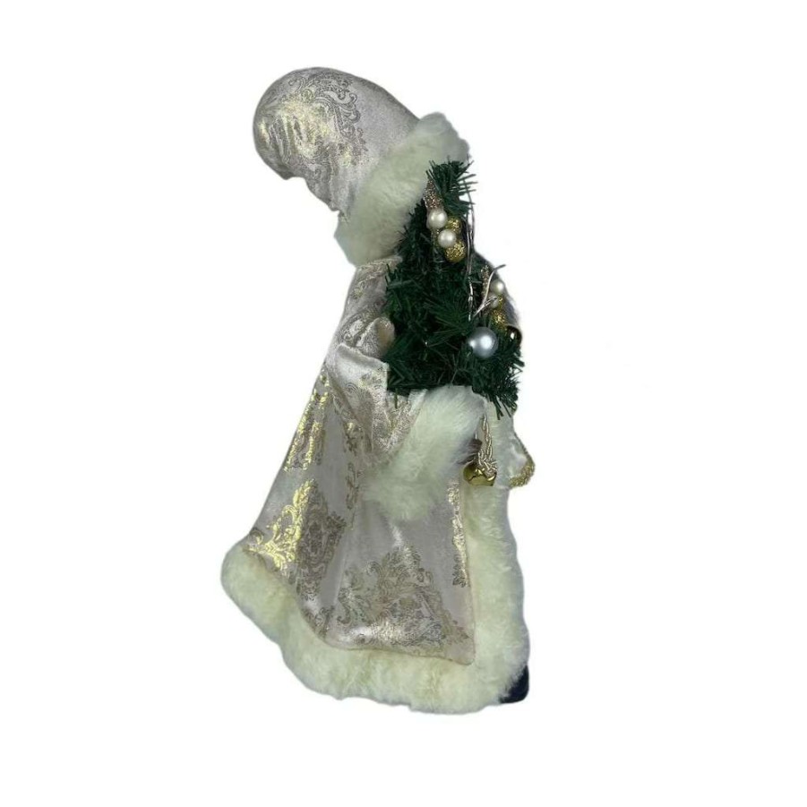 Holiday Romance * | Best Sale 18 Santa In Ivory Robes Tabletop Accent By Ashland