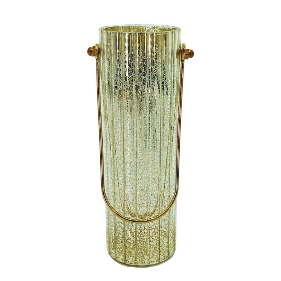 Holiday Romance * | New 8 Gold Glass Candle Holder By Ashland