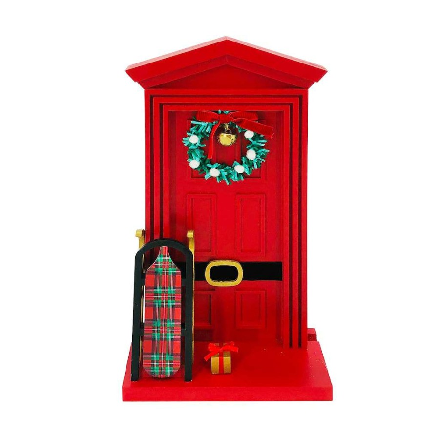 Mistletoe * | Coupon Assorted 12.4" Door With Santa Belt Tabletop Decor By Ashland