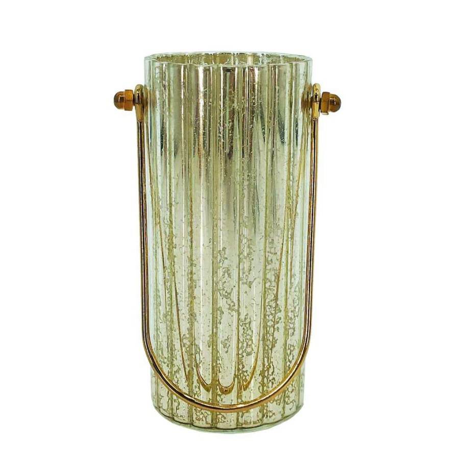 Holiday Romance * | Deals 5 Gold Glass Candle Holder By Ashland