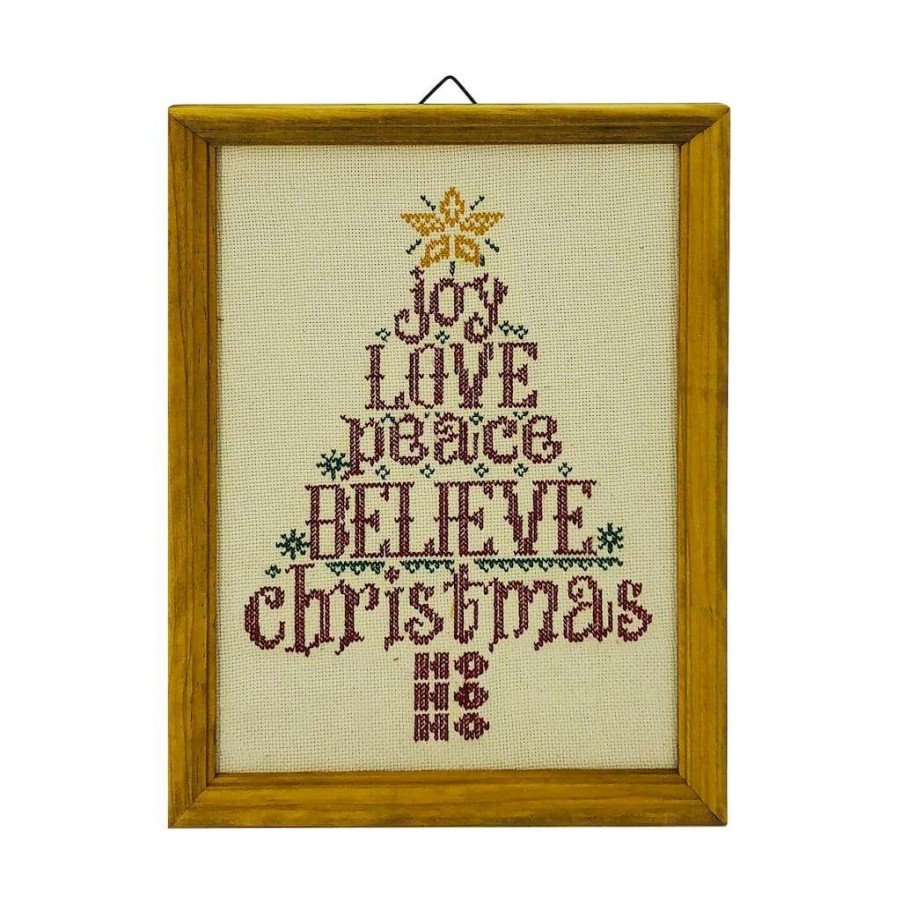 Christmas Cottage * | Top 10 Assorted Framed Christmas Tree Wall Hanging By Ashland