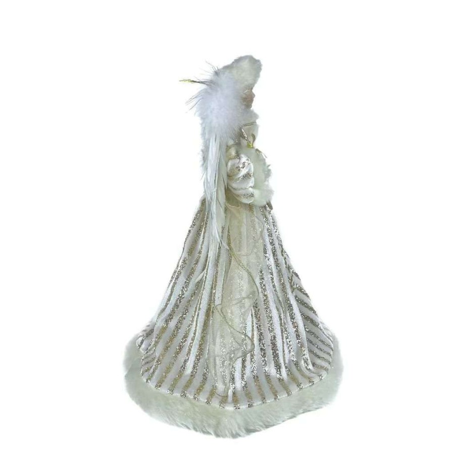 Holiday Romance * | Deals 16 Angel In Silver & White Striped Robes By Ashland