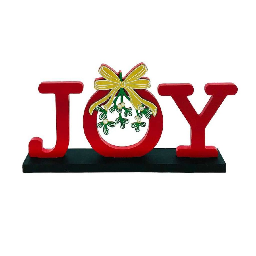 Mistletoe * | Best Deal 11.6" Joy With Mistletoe Tabletop Sign By Ashland