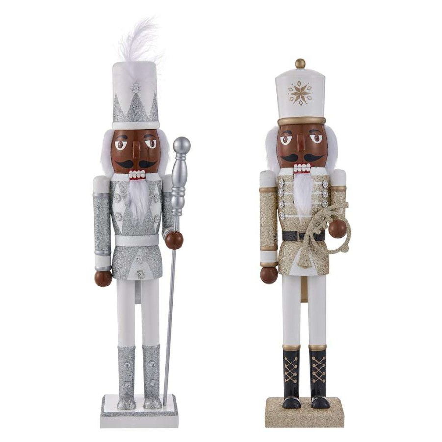 Holiday Romance * | Wholesale Assorted 16 Metallic Tabletop Nutcracker By Ashland