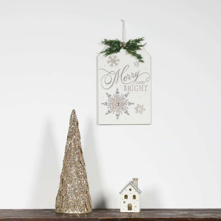 Holiday Romance * | New 11.5 Sequined Gold Twist Cone Tabletop Tree By Ashland