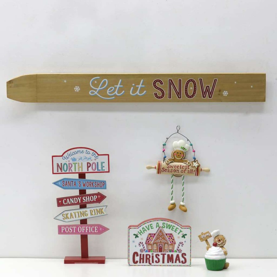 North Pole Journey * | Outlet Assorted 8 Gingerbread Tabletop Sign By Ashland