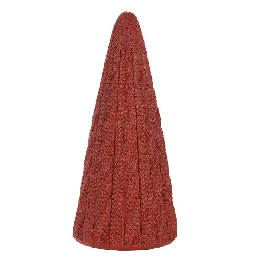 Christmas Cottage * | Cheap 8 Red Cable Knit Tabletop Tree By Ashland