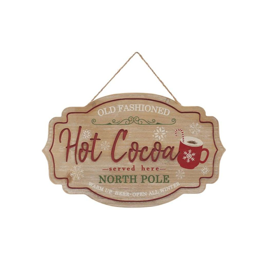 Christmas Cottage * | Outlet Hot Cocoa Sign Wall Decor By Ashland