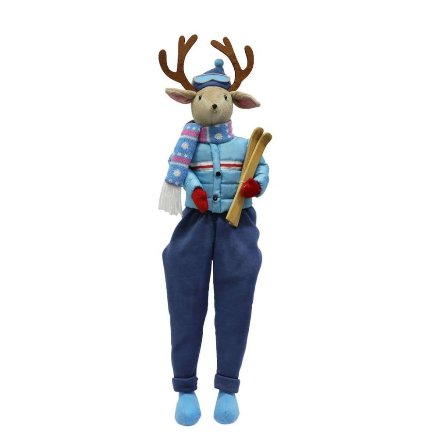 North Pole Journey * | Brand New Assorted 23.5 Christmas Sitter Deer Tabletop Accent By Ashland