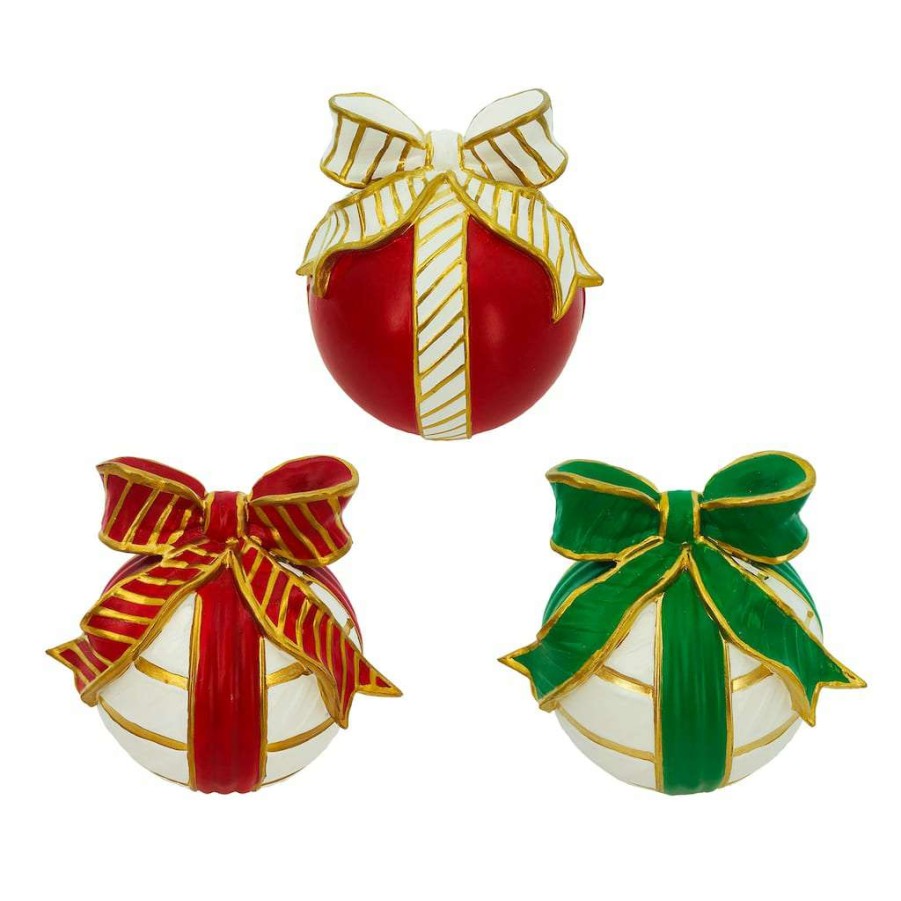 Mistletoe * | Flash Sale Assorted 6.6" Ornament With Bow Tabletop Decor By Ashland