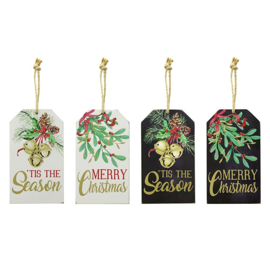 Mistletoe * | Brand New Assorted 8 Christmas Tag Wall Decor By Ashland