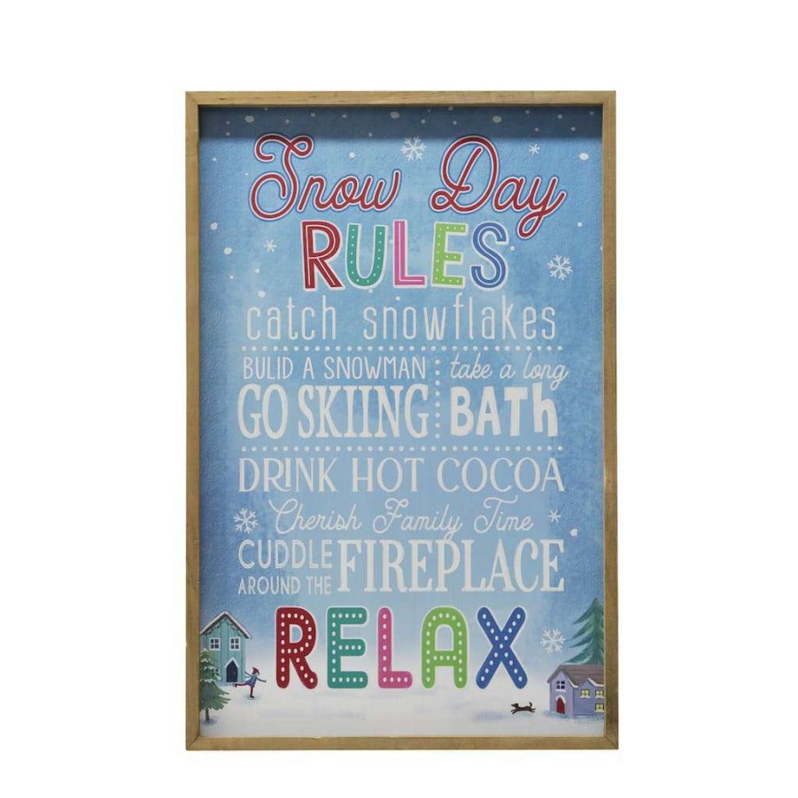 North Pole Journey * | Discount Snow Day Rules Wall Sign By Ashland