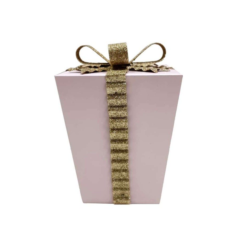 Holiday Romance * | Deals 7.3 Pink Gift Box Tabletop Decoration By Ashland