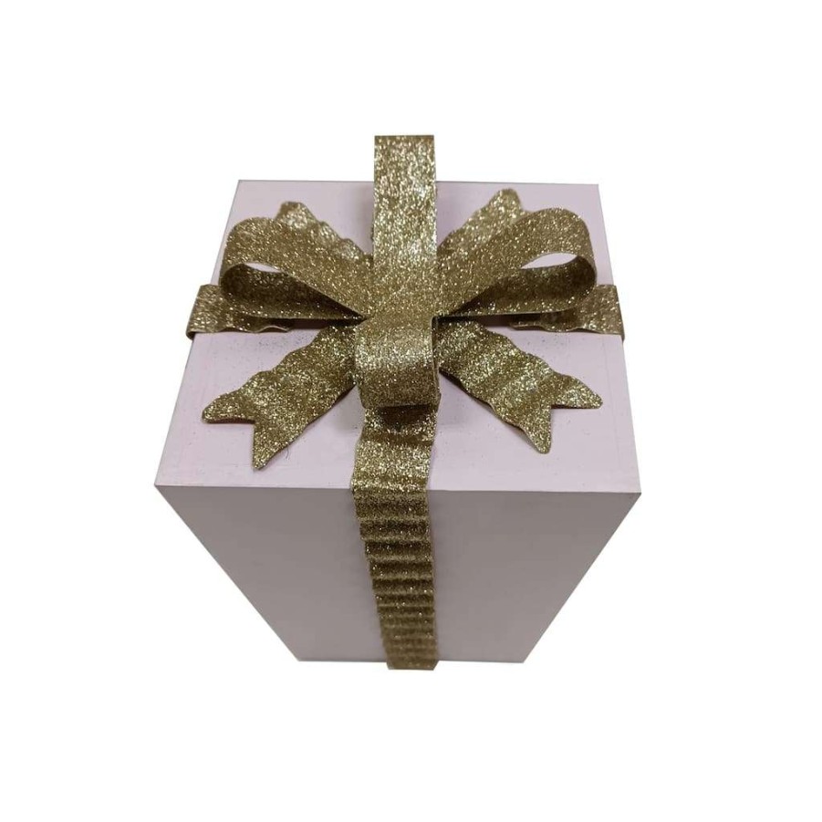 Holiday Romance * | Deals 7.3 Pink Gift Box Tabletop Decoration By Ashland