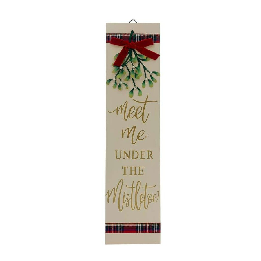 Mistletoe * | Deals Assorted 24" Meet Me Mistletoe Wall Sign By Ashland