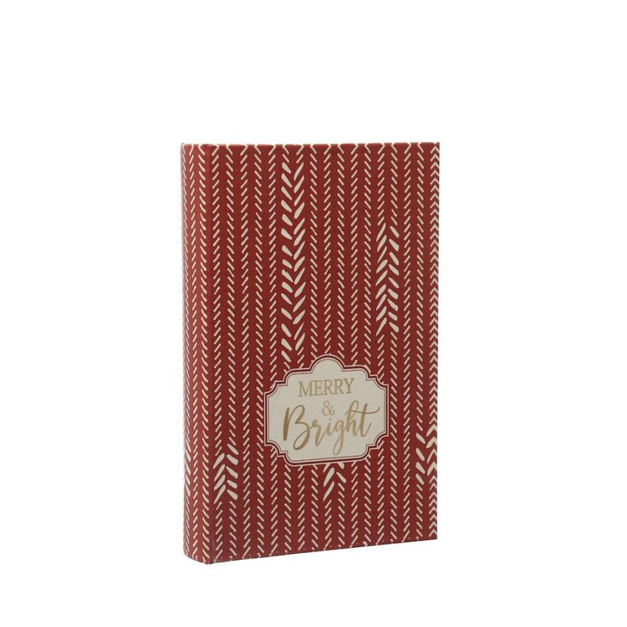 Christmas Cottage * | Discount 10.25 Red Merry & Bright Book Box By Ashland