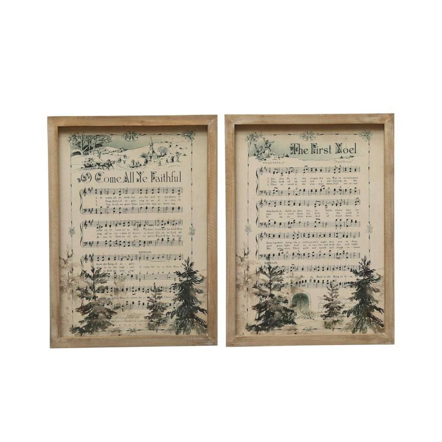 Christmas Cottage * | Outlet Assorted Christmas Sheet Music Wall Hanging By Ashland