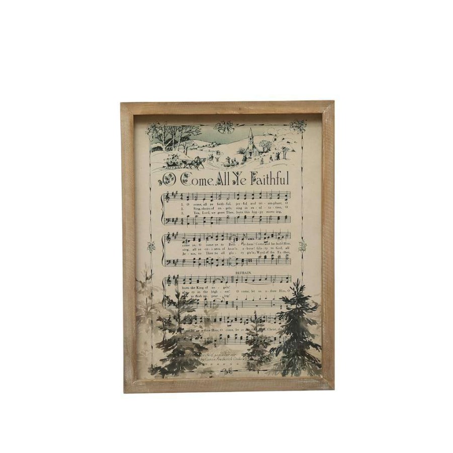 Christmas Cottage * | Outlet Assorted Christmas Sheet Music Wall Hanging By Ashland