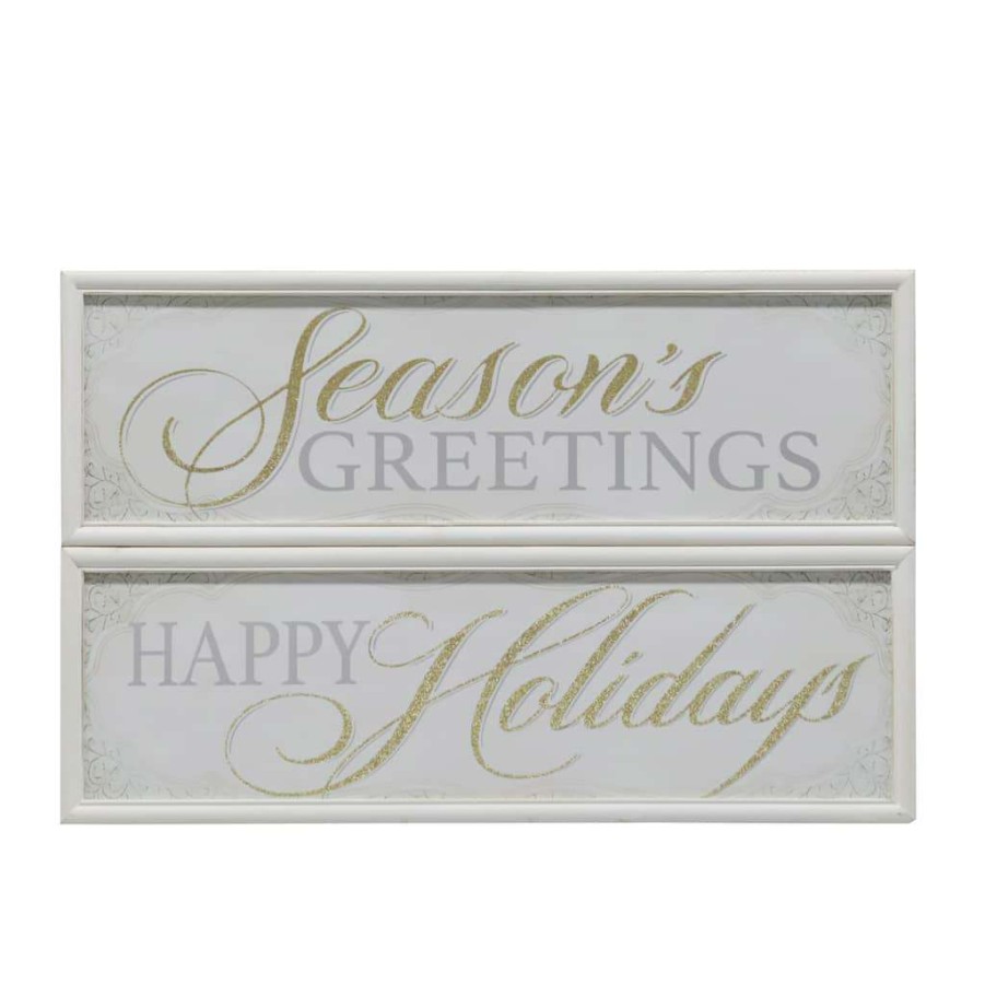 Holiday Romance * | Cheapest Assorted Classic Christmas Welcome Wall Sign By Ashland