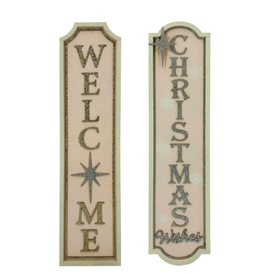 Holiday Romance * | Best Sale Assorted Sparkly Christmas Wall Sign By Ashland