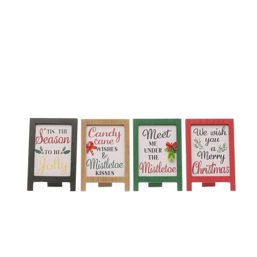 Mistletoe * | Best Reviews Of Assorted Christmas Easel Tabletop Decor By Ashland