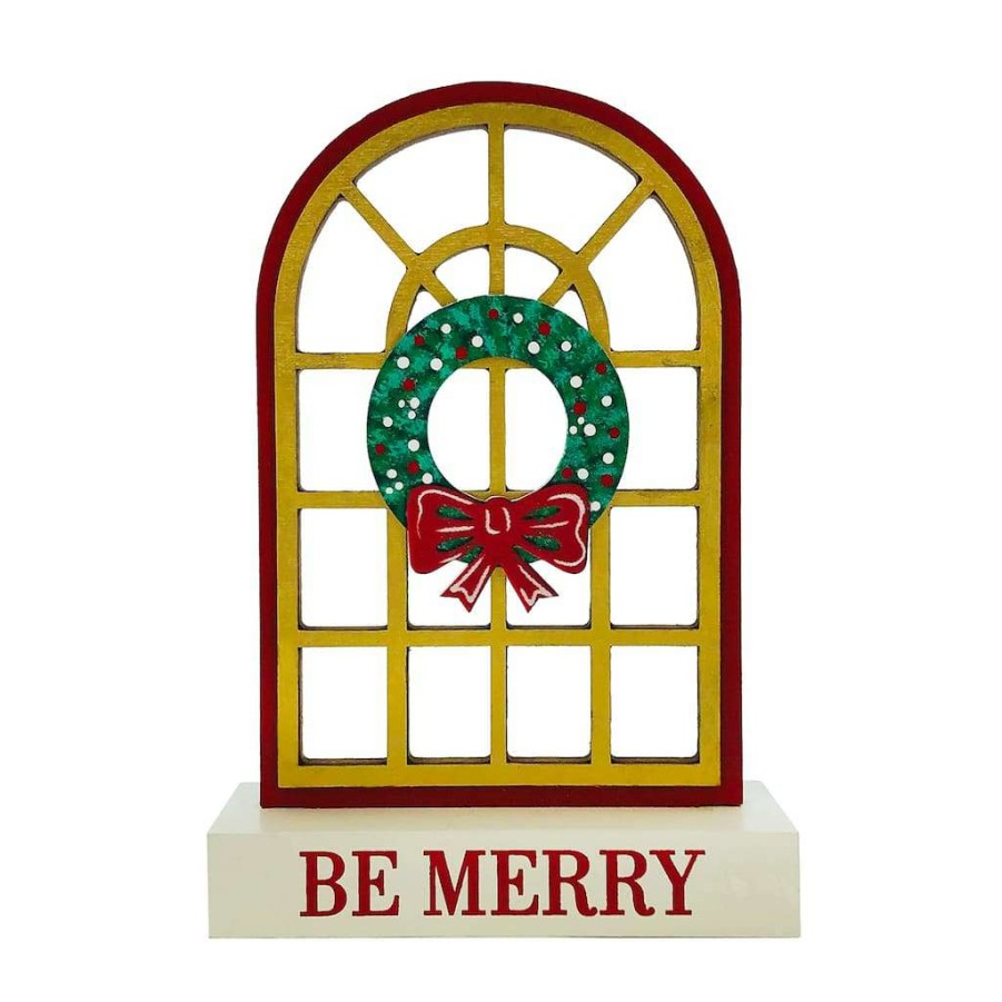 Mistletoe * | Coupon 8" Christmas Wreath On Arch Tabletop Decor By Ashland