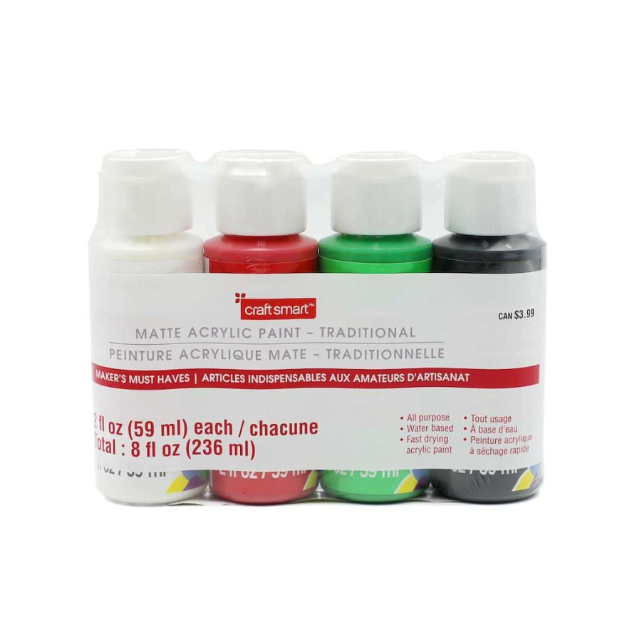 Craft Paint * | New Traditional Christmas Matte Acrylic Paint Set By Craft Smart